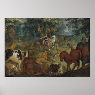 Orpheus Charming the Beasts (Öl auf Tafel) Poster