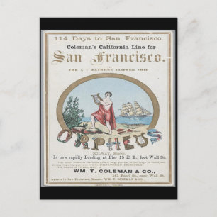 Orpheus Clipper Sailing Postkarte
