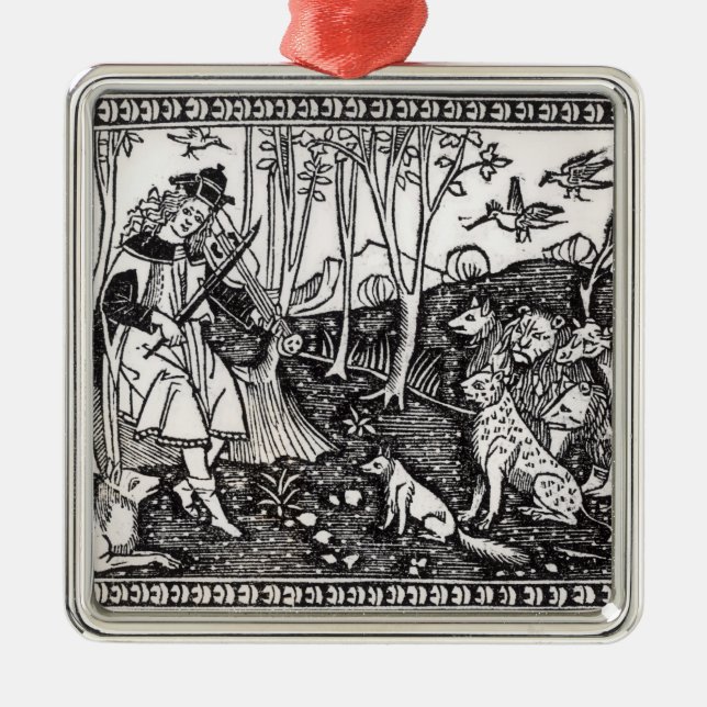 Orpheus, der zu den Tieren, 1500 spielt Silbernes Ornament (Vorne)
