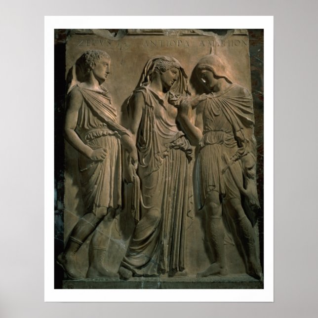 Orpheus, Eurydice und Hermes (Marmor) Poster (Vorne)