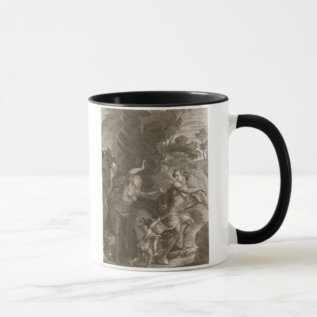 Orpheus, führende Eurydike aus Hölle heraus, Tasse (Rechts)