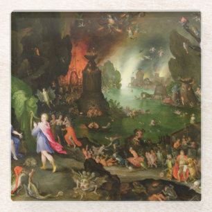 Orpheus mit einer Harfe, die zu Pluto spielt Glasuntersetzer