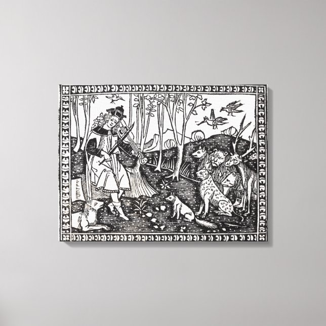 Orpheus Playing to the Animals, 1500 Leinwanddruck (Vorderseite)