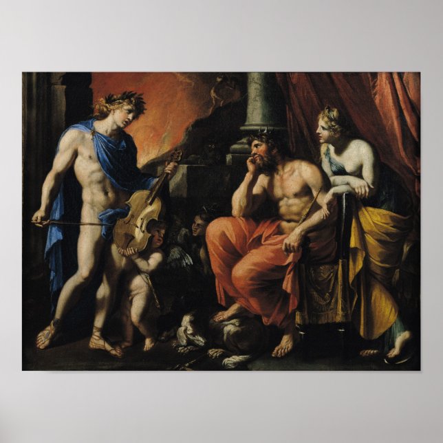 Orpheus vor Pluto und Persephone Poster (Vorne)