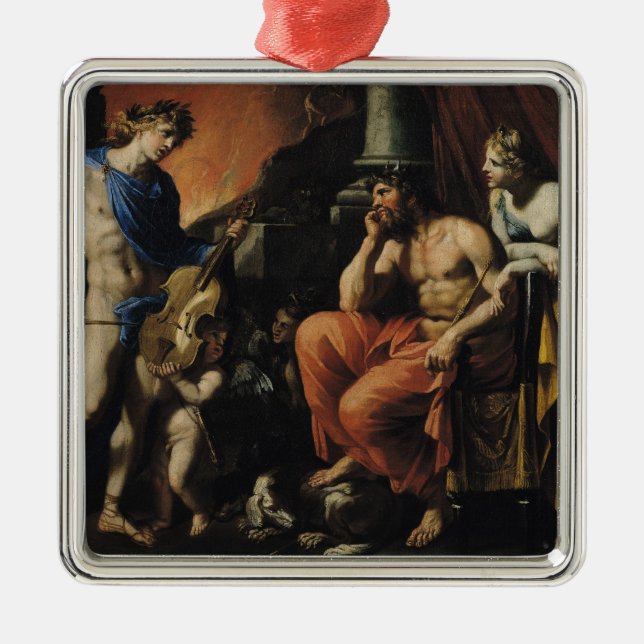 Orpheus vor Pluto und Persephone Silbernes Ornament (Vorne)