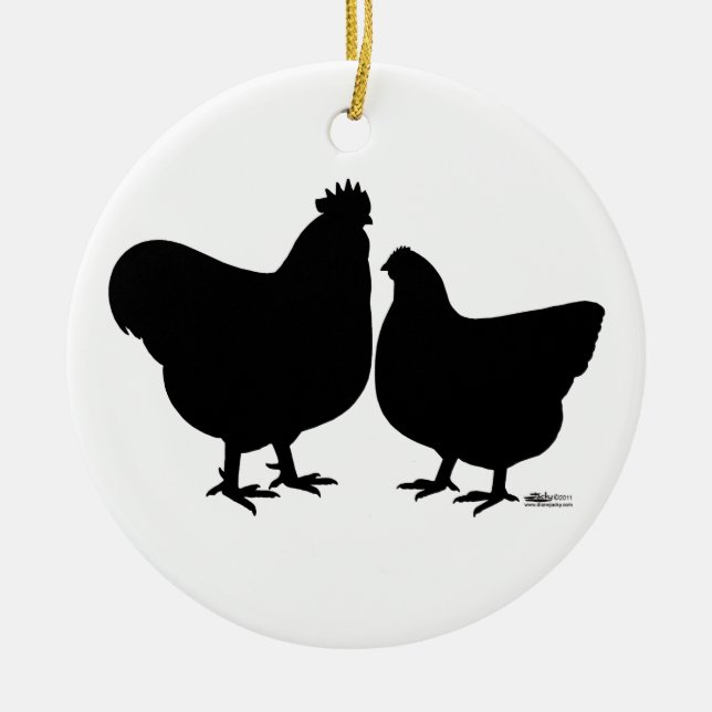Orpington Silhouette Keramikornament (Vorne)