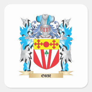 Orr Wappen - Familienwappen Quadratischer Aufkleber