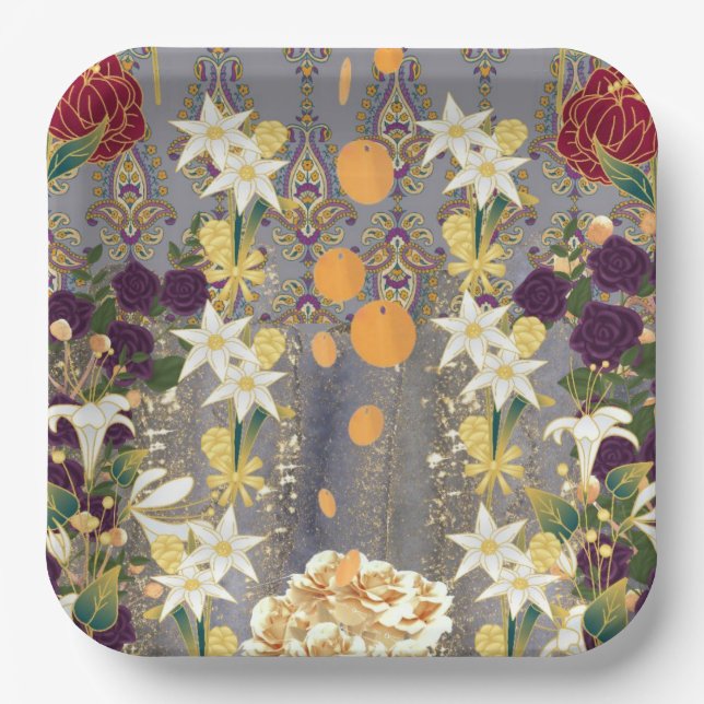 Ort der Hochzeitsfeier Pappteller (Vorderseite)