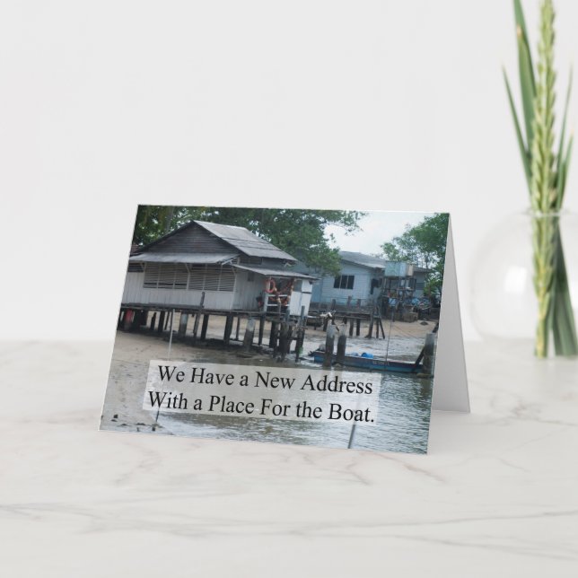 Ort für das Boot Sonnige Änderung der Adresse Ankündigung (Vorderseite)