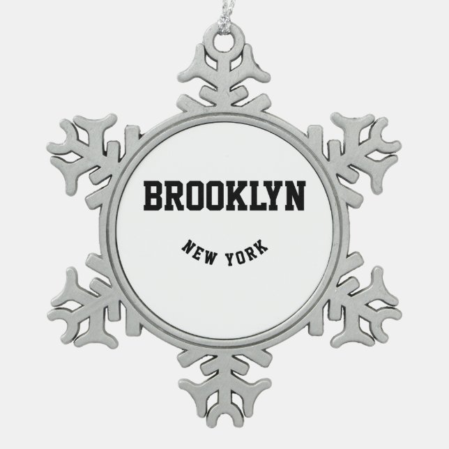 Ort und Staat Schneeflocken Zinn-Ornament (Vorderseite)
