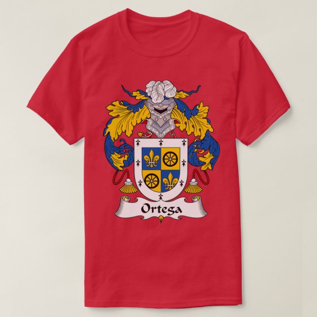 Ortega Coat of Arms Family Crest  T-Shirt (Design vorne)