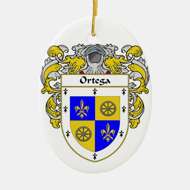 Ortega-Wappen/Familienwappen Keramik Ornament (Vorne)
