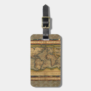 Ortelius 1570 Weltkarte: Antike Kartographie Gepäckanhänger