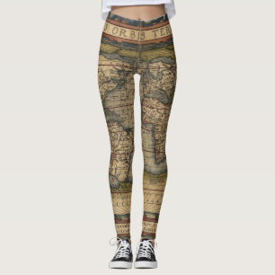 Ortelius Weltkarte 1570 Leggings