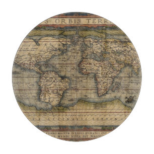 Ortelius Weltkarte 1570 Schneidebrett