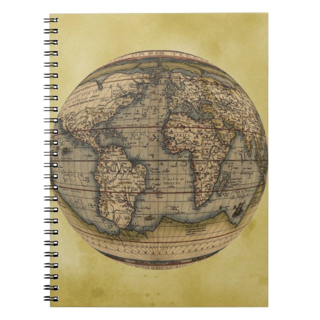 Ortelius Weltkarte Notizblock (Vorderseite)