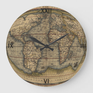 Ortelius world map große wanduhr