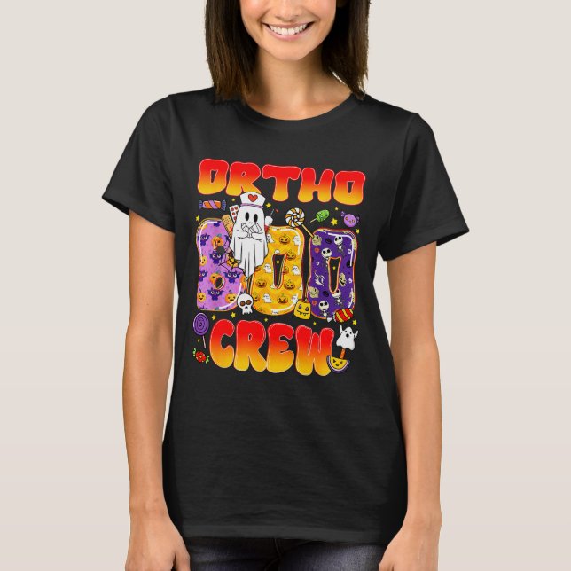 Ortho Boo Crew Ortho Nurse Funny Halloween  T-Shirt (Vorderseite)