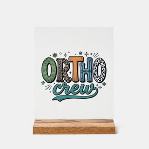 Ortho Crew Vintage Zahnärzteteam Vektor Design_1 Acrylschild