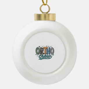 Ortho Crew Vintage Zahnärzteteam Vektor Design_1 Keramik Kugel-Ornament