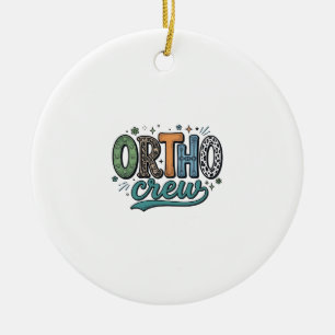 Ortho Crew Vintage Zahnärzteteam Vektor Design_1 Keramik Ornament