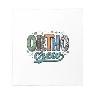 Ortho Crew Vintage Zahnärzteteam Vektor Design_1 Notizblock