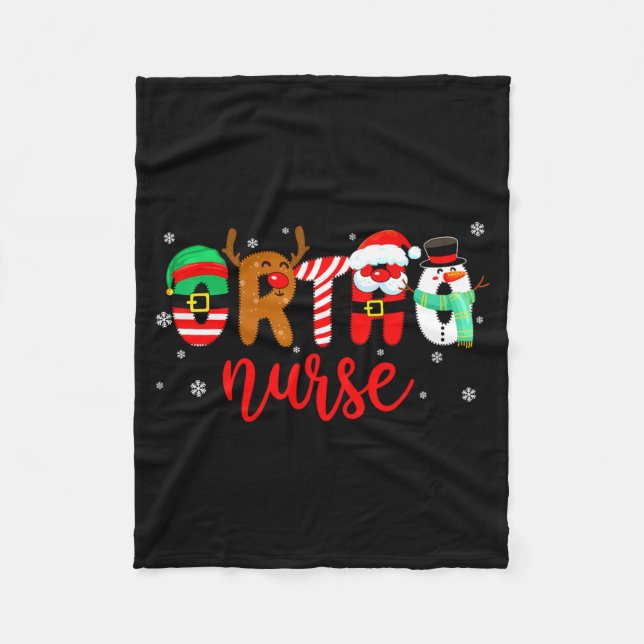 Ortho Nurse Christmas Shirt Nurse Xmas Party Cna N Fleecedecke (Vorderseite)