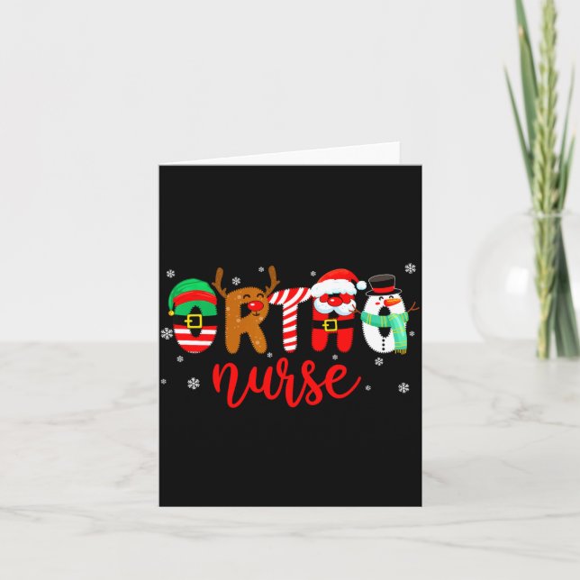 Ortho Nurse Christmas Shirt Nurse Xmas Party Cna N Karte (Vorderseite)