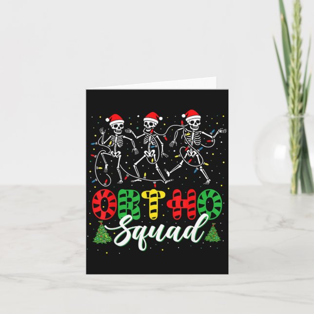 Ortho Squad Christmas Three Santa Skeletons Proud  Karte (Vorderseite)