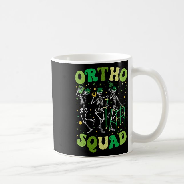 Ortho Squad Dancing Skeletons St Patricks Orthoped Kaffeetasse (Rechts)