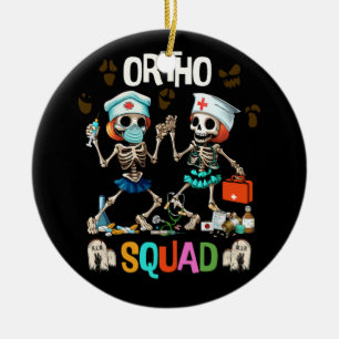 Ortho Squad Skelette Halloween Orthopädie nähren Keramik Ornament