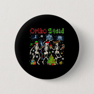 Ortho Squad Xmas Three Santa Reindeer Elf Röntgen Button