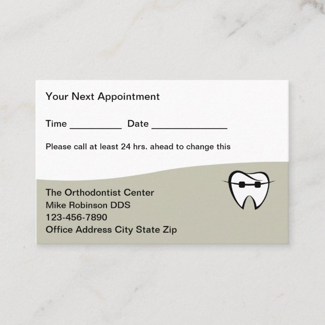 Orthodontist Appointment Business Cards  Terminkarte (Vorderseite)