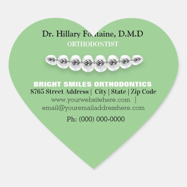 Orthodontist-Zahnarzt stützt Aufkleber ab (Vorderseite)
