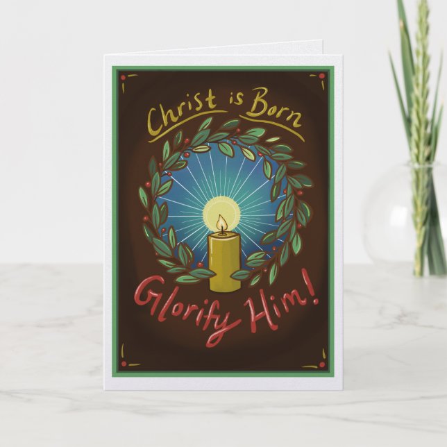 Orthodox Christian Christmas card Christ is Born Karte (Vorderseite)