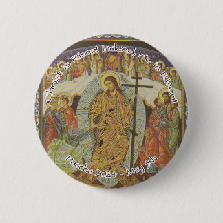 Orthodox Christlich Christ ist Risen Englisch 2024 Button