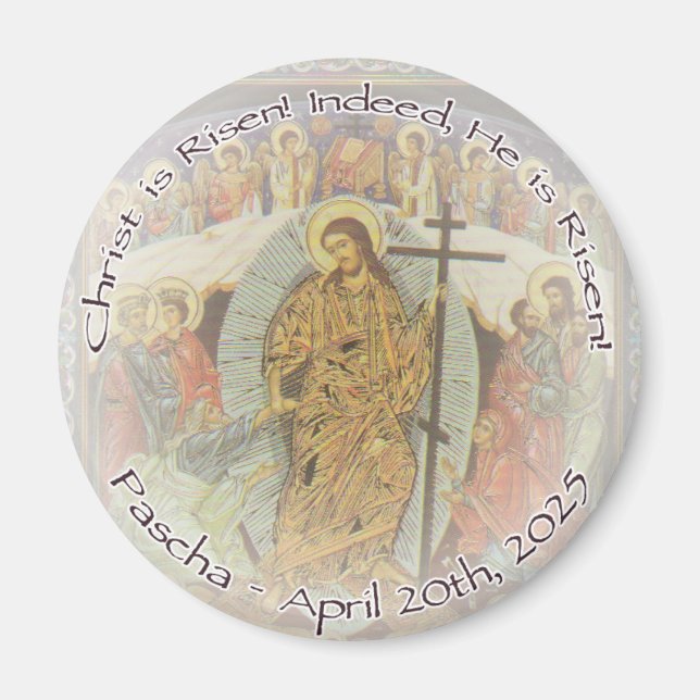 Orthodox Christlich ENG Christ ist Risen 2025 Magnet (Vorne)