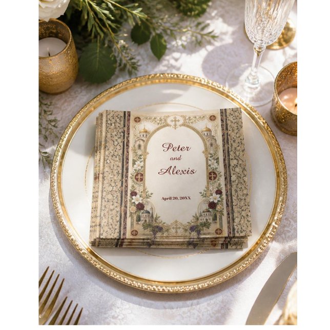Orthodox christliche Hochzeitspapier-Serviette Serviette (Von Creator hochgeladen)