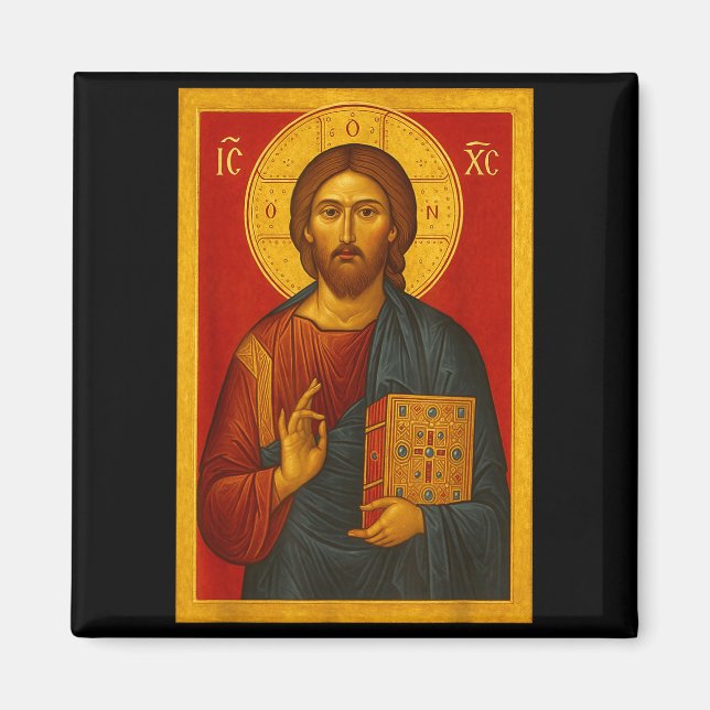 Orthodox Icon Of Jesus Christ Pantocrator  Magnet (Vorne)