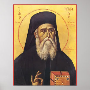 Orthodox Ikone des heiligen Nektarios von Aegina Poster