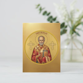 Orthodox-Ikonen-T-Shirt des Heiligen Nikolaus Postkarte