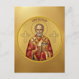 Orthodox-Ikonen-T-Shirt des Heiligen Nikolaus Postkarte