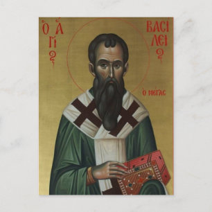 Orthodoxe christliche Ikone des hl. Basilius des G Postkarte
