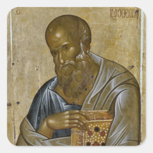 Orthodoxe christliche Ikone des hl. Johannes des E Quadratischer Aufkleber