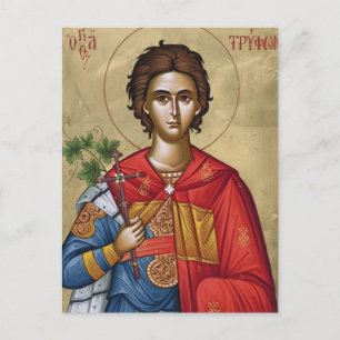 Orthodoxe christliche Ikone des Hl. Tryphon von Ca Postkarte