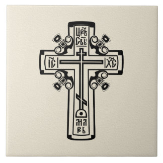 Orthodoxe Christliches Kreuz Fliese