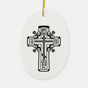 Orthodoxe Christliches Kreuz Keramik Ornament
