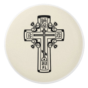 Orthodoxe Christliches Kreuz Keramikknauf