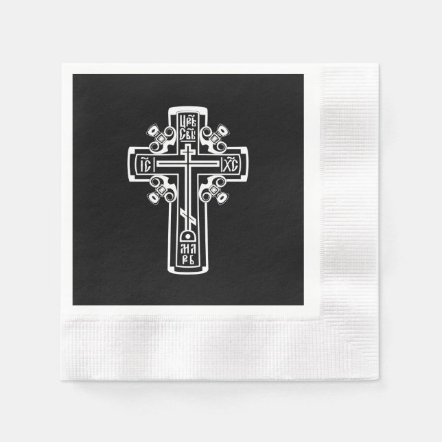 Orthodoxe Christliches Kreuz Serviette (Vorderseite)