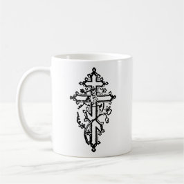 Orthodoxe Christliches Verziertes Kreuz 11oz Kaffeetasse